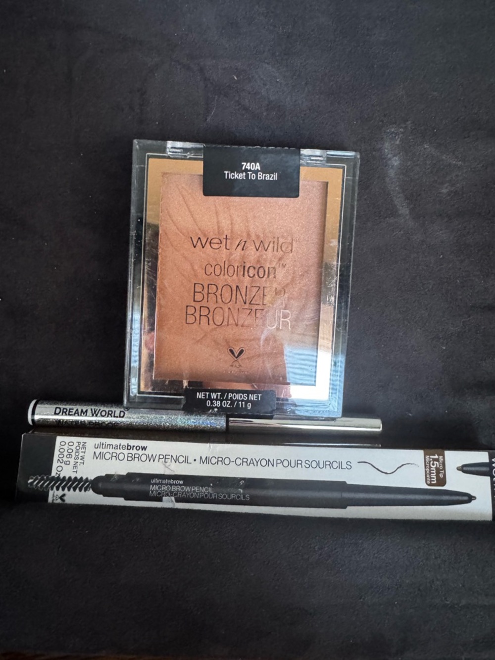 Wet n Wild Bronzer “Ticket to Brazil, Micro Brow Pencil Bundle, & White Eyeliner